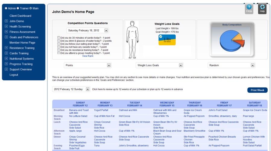 Meal and Exercise Planner